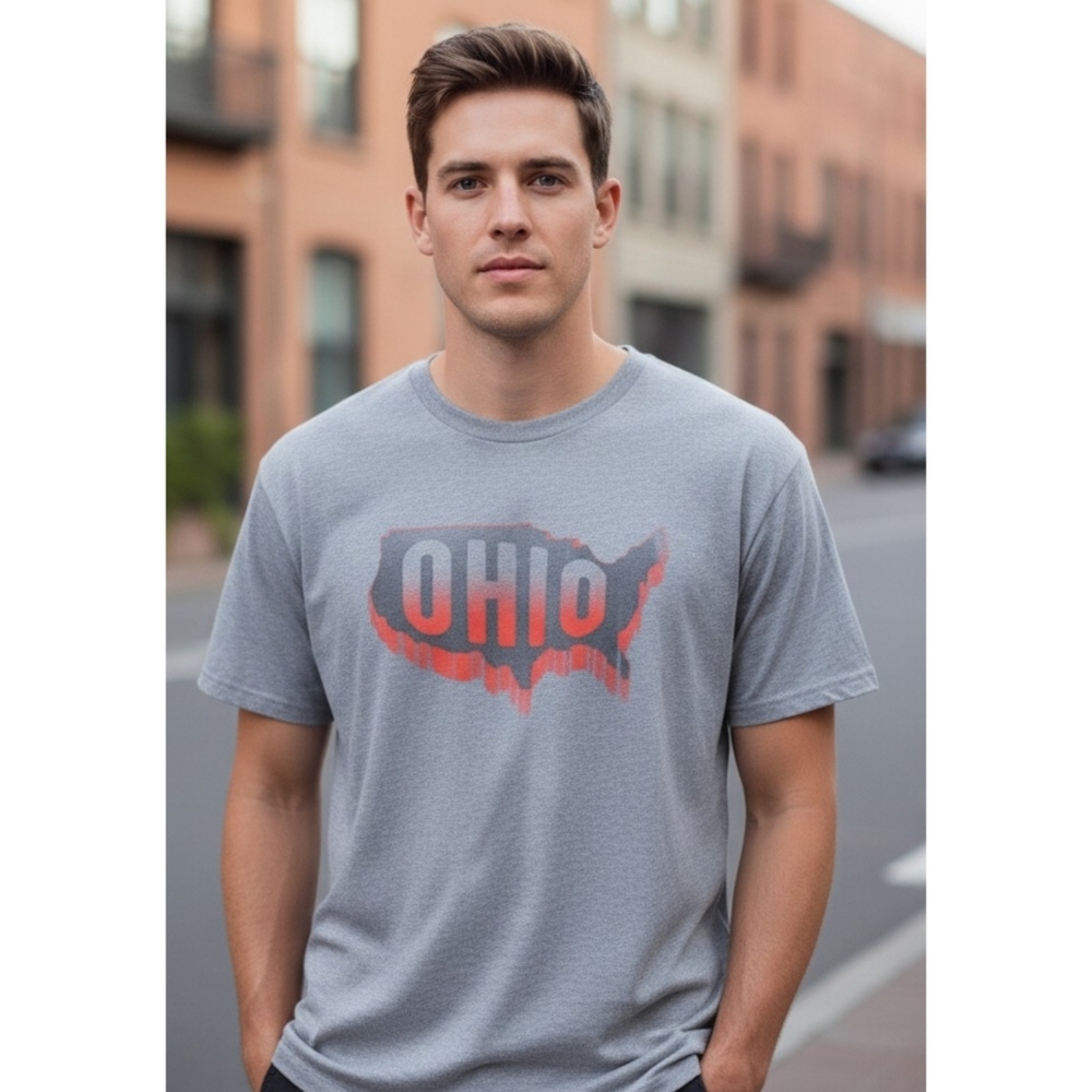 The Print Shop Ohio Graphic Tshirt Gray Size XXL
